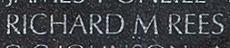 Engraving on The Wall of the name of Captain Richard M. Rees, U.S. Army Special Forces